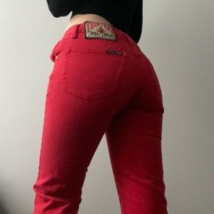 🖤 RED MIDRISE VINTAGE JEANS SIZE XS 🖤